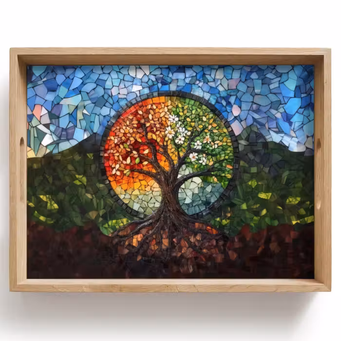 Tray - Tree - Seasons - Mosaic - Mountains