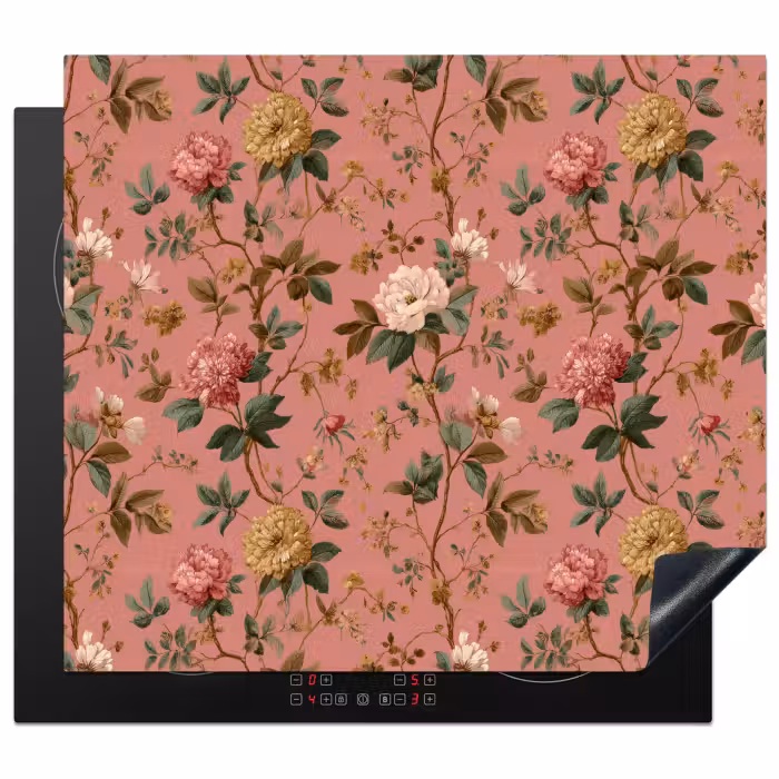 Induction hob protector - Classic - Botanical - Pink
