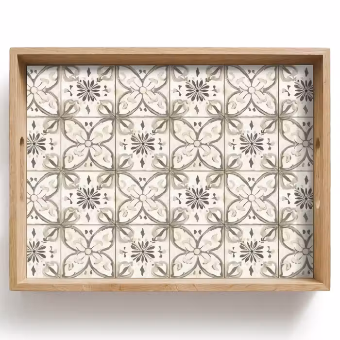 Tray - Antique - Tile - Beige