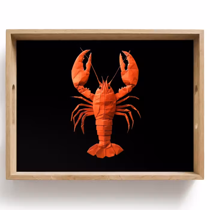 Tray - Lobster - Paper - Origami paper - Red