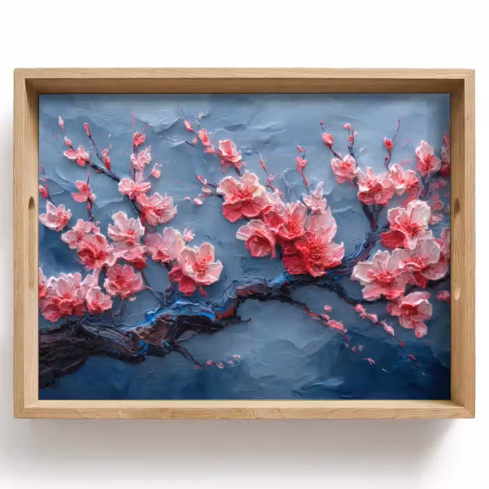 Tray - Blossom - Flower - Pink - Branch