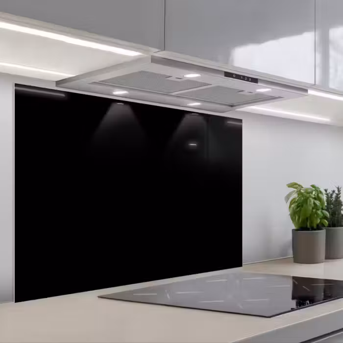 Kitchen splashback for hob - Black - Solid color