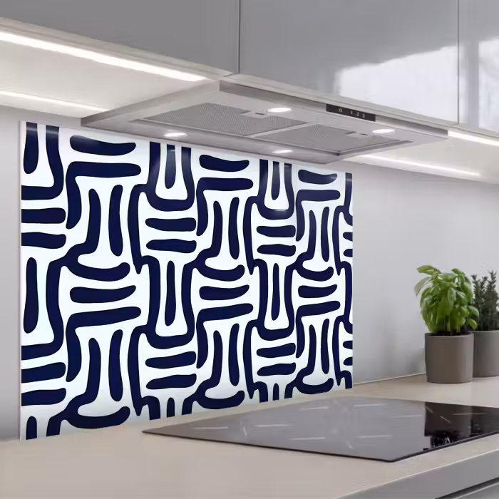 Kitchen splashback for hob - Abstract - Modern - Blue