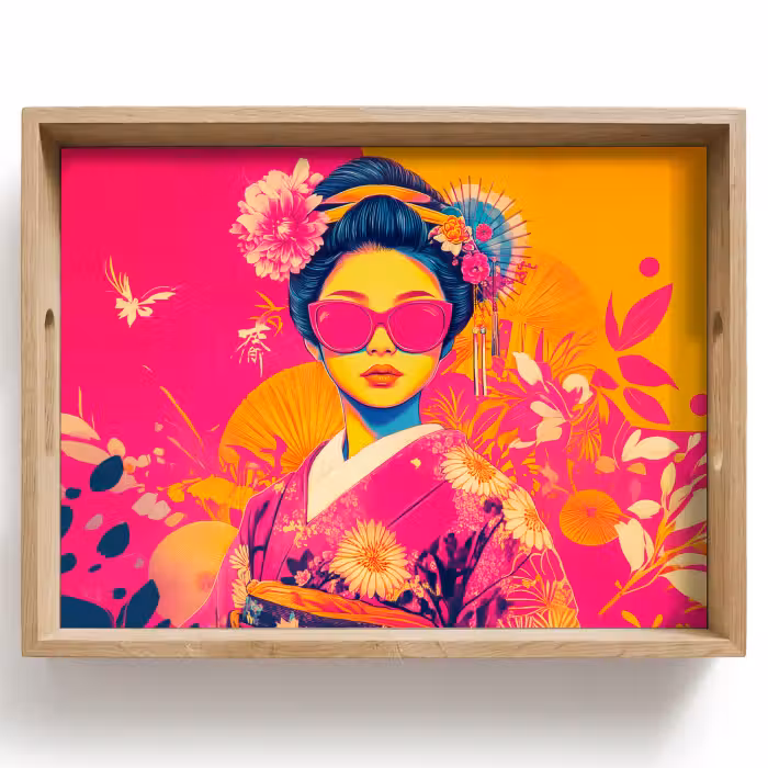 Tray - Woman - Sunglasses - Abstract - Orange