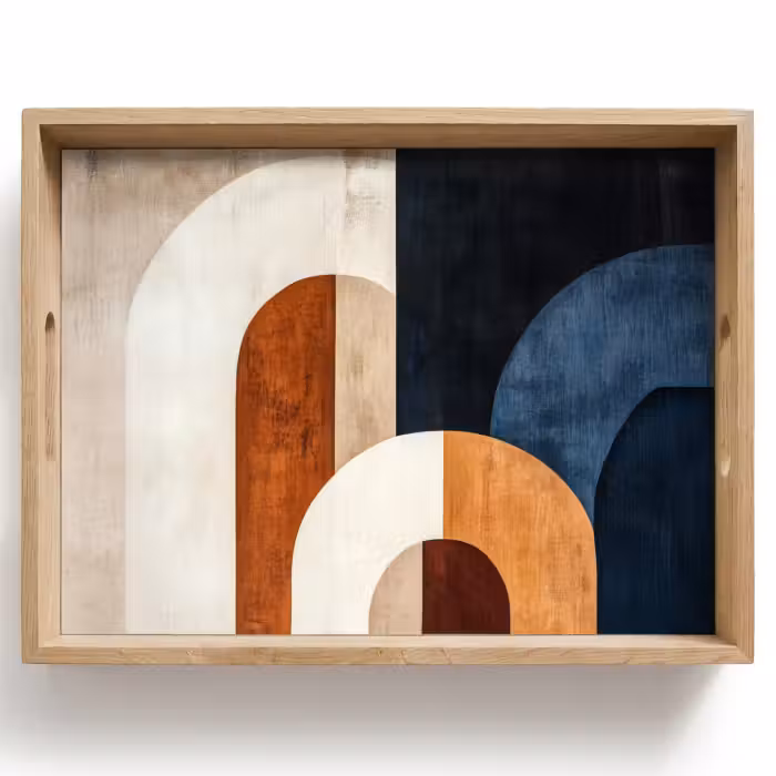 Tray - Abstract - Shapes - Dark blue
