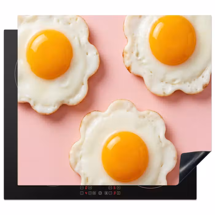 Induction hob protector - Eggs - Flower - Pink