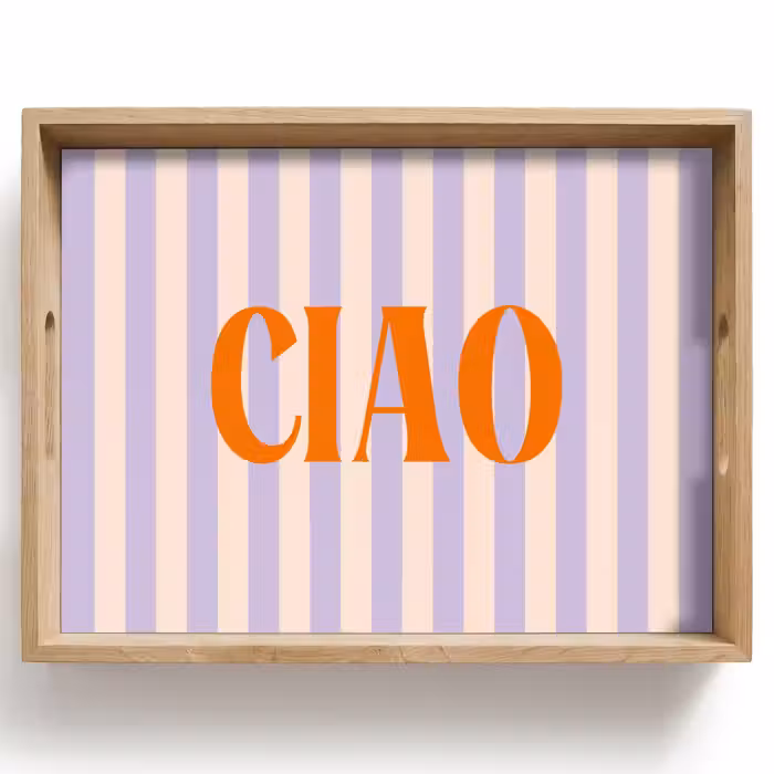 Tray - Ciao - Quote - Pastel - Stripes
