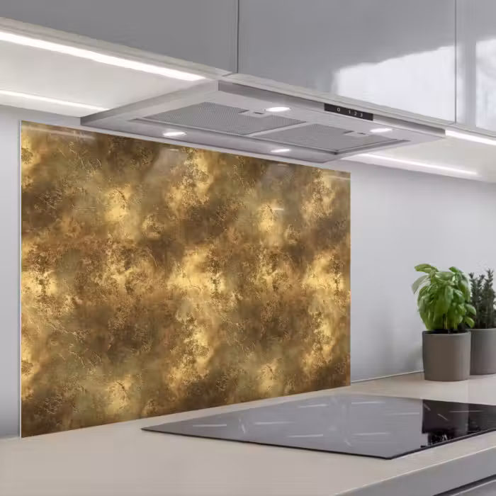 Kitchen splashback for hob - Antique - Metallic look - Gold
