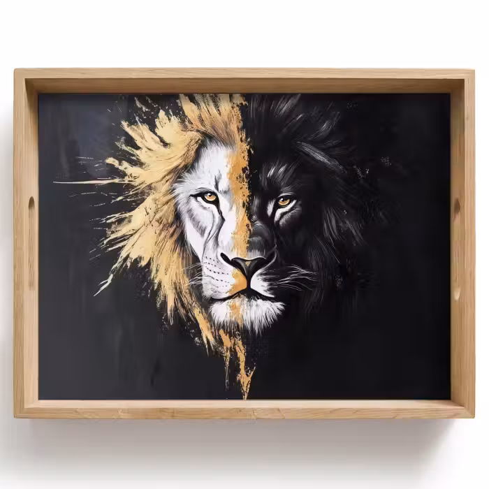 Tray - Lion - Split - Black - Line