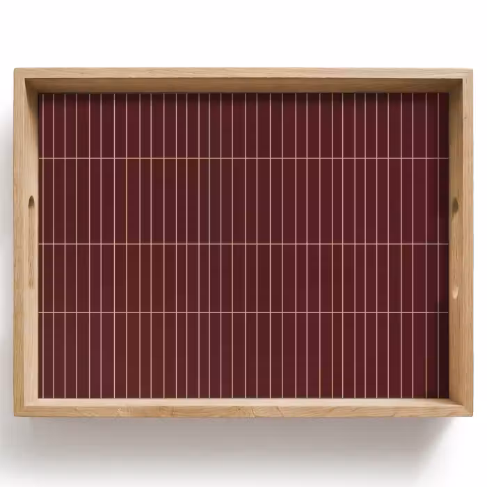 Tray - Lines - Pattern - Bordeaux
