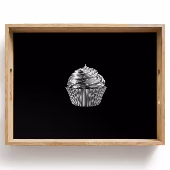 Tray - Cupcake - Luxurious - Silver