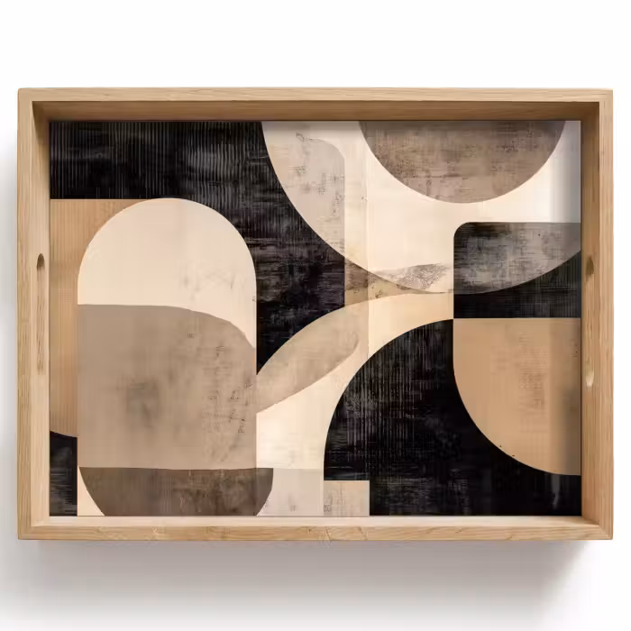 Tray - Abstract - Shapes - Modern - Beige