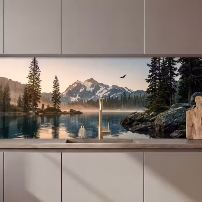 Kitchen splashback - Mountains - Water - Trees