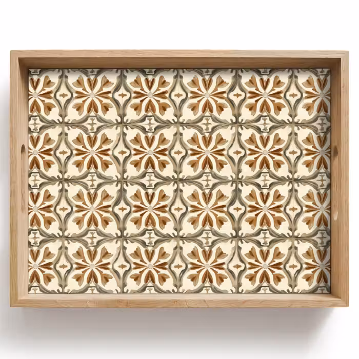 Tray - Decorative tile - Pattern - Brown