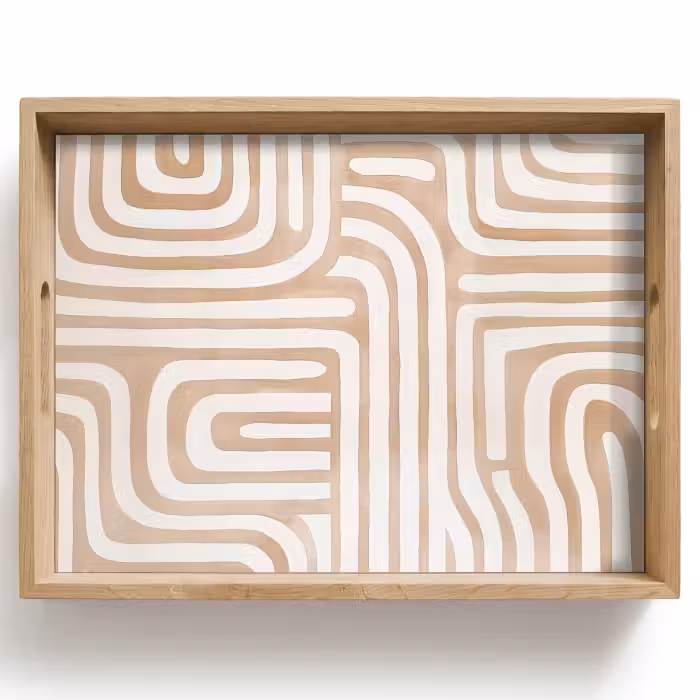 Tray - Earth tones - Labyrinth pattern
