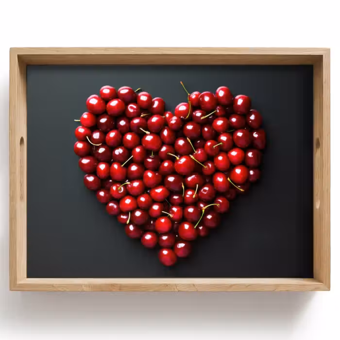 Tray - Cherry - Heart - Red - Black