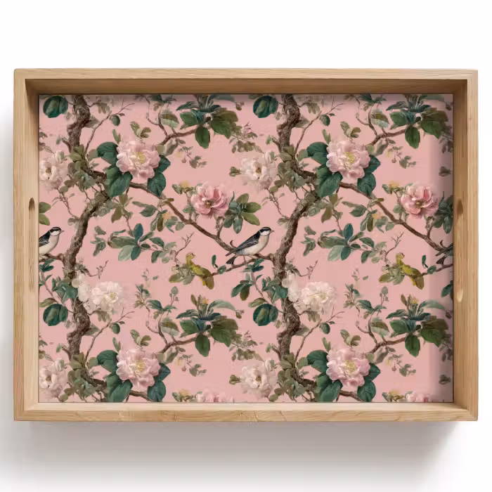 Tray - Peonies - Botanical - Bird