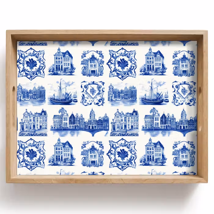 Tray - Houses - Ships - Blue