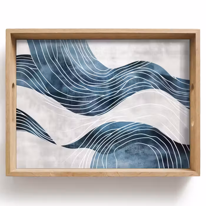 Tray - Lines - Waves - Abstract - Blue