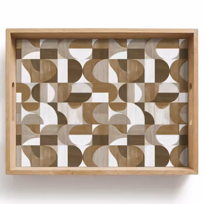 Tray - Abstract - Retro - Brown