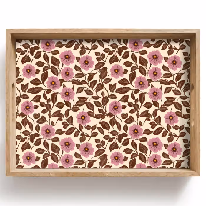 Tray - Flowers - Leaves - Colorful