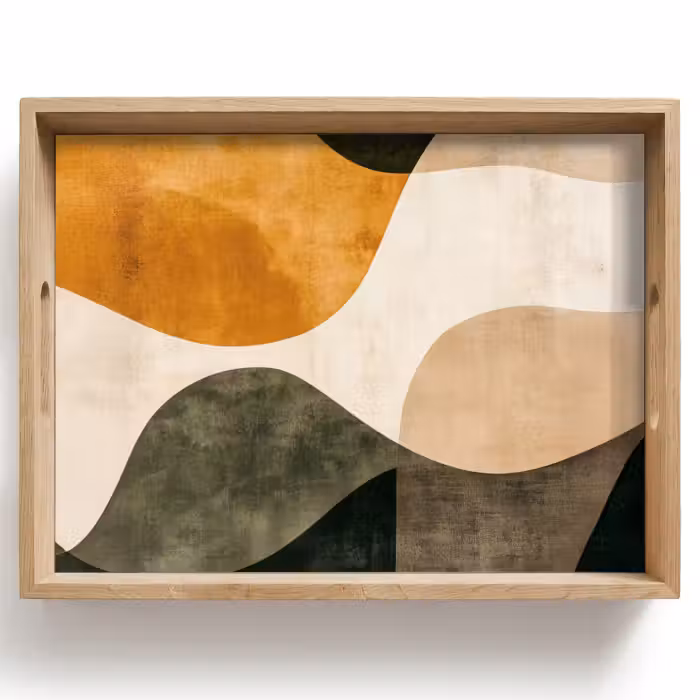 Tray - Shapes - Ochre yellow - Abstract