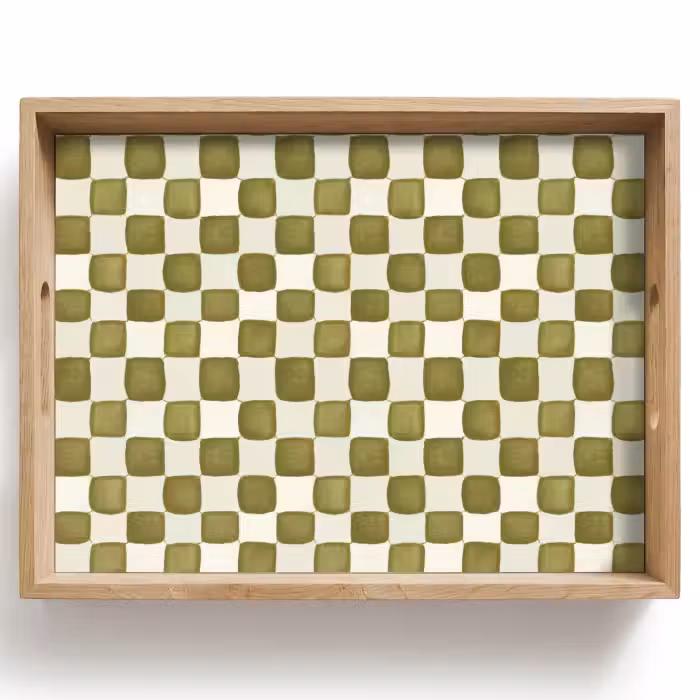 Tray - Chess - Pattern - Green