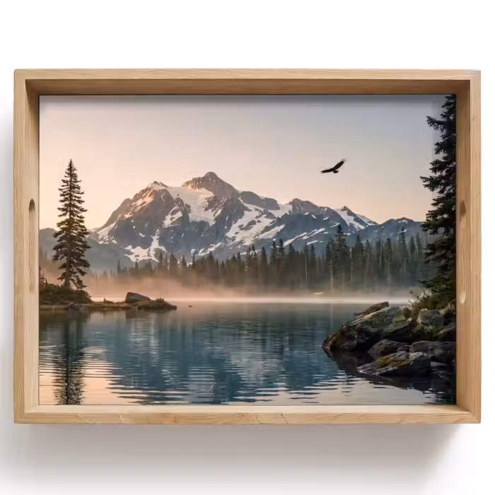Tray - Mountains - Water - Trees