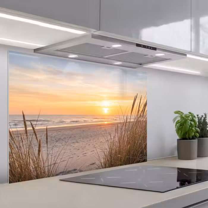Kitchen splashback for hob - Sunset - Dunes - Sea