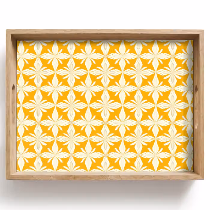 Tray - Pattern - Retro - Yellow