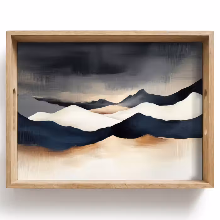 Tray - Mountains - Dark blue - Landscape