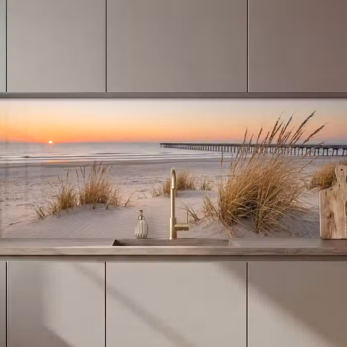 Kitchen splashback - Pier - Sunset - Beach