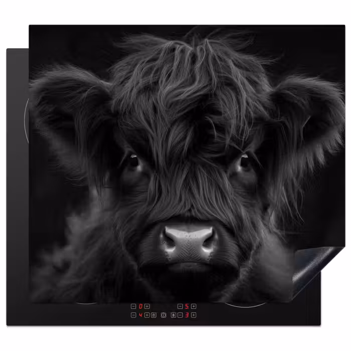 Induction hob protector - Scottish Highlander - Black - Calf - Cow