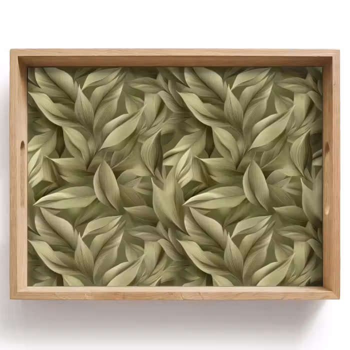 Tray - Leaves - Modern - Green