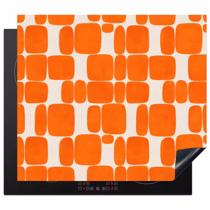 Induction hob protector - Pattern - Retro - Orange