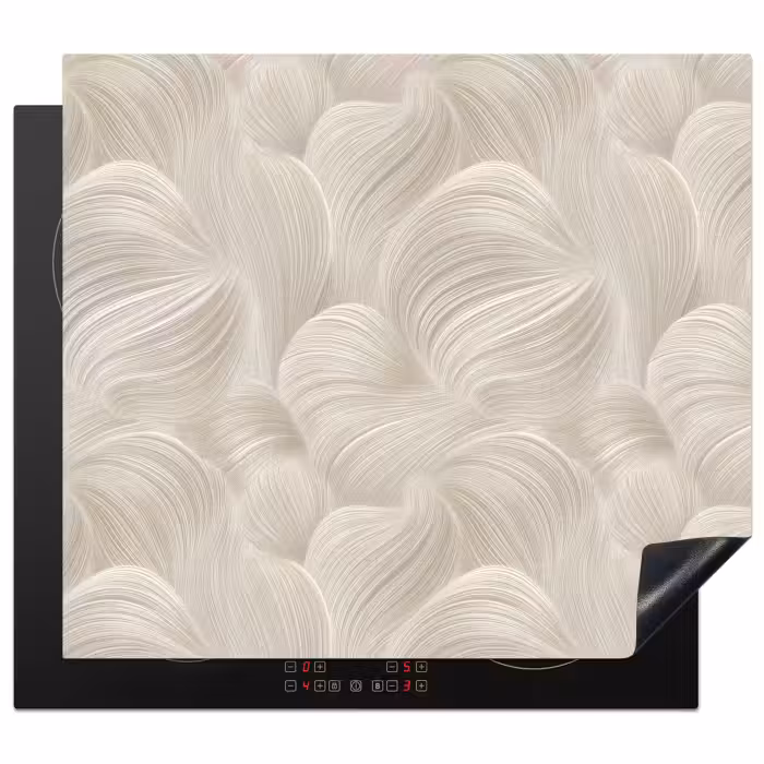 Induction hob protector - Lines - Fan - Beige