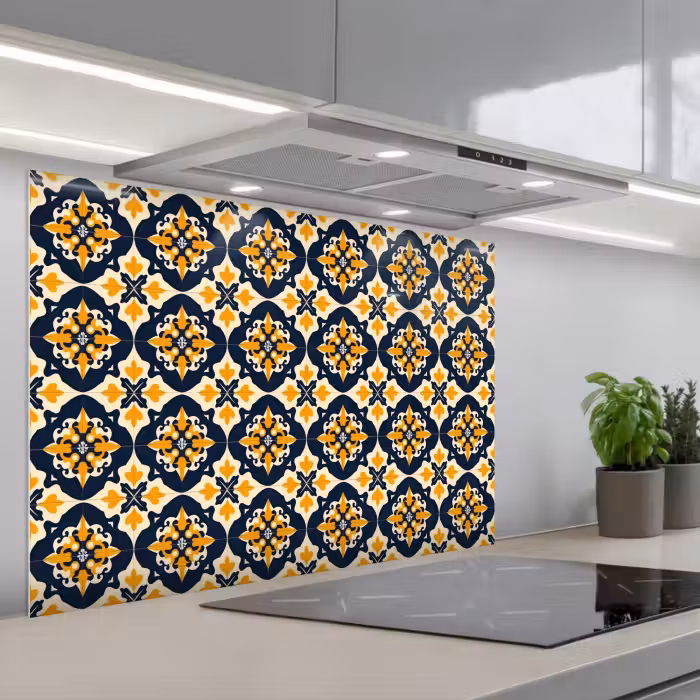 Kitchen splashback for hob - Pattern - Decorative tile - Colorful