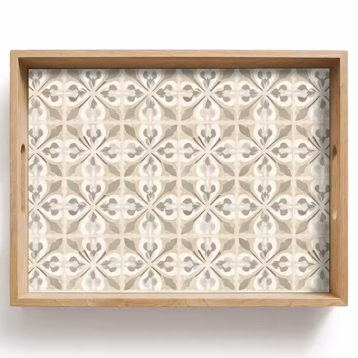 Tray - Tile - Motif - Beige