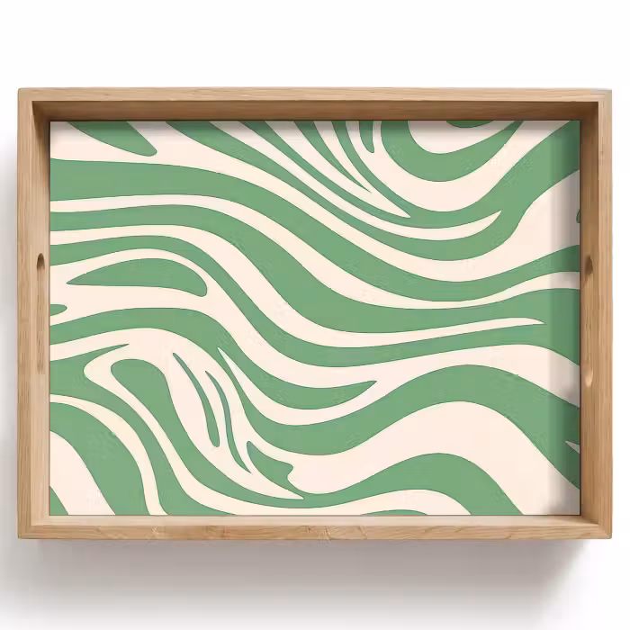 Tray - Zebra pattern - Green - Retro