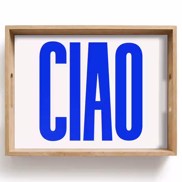 Tray - Ciao - Capital letters - Blue - Minimalist