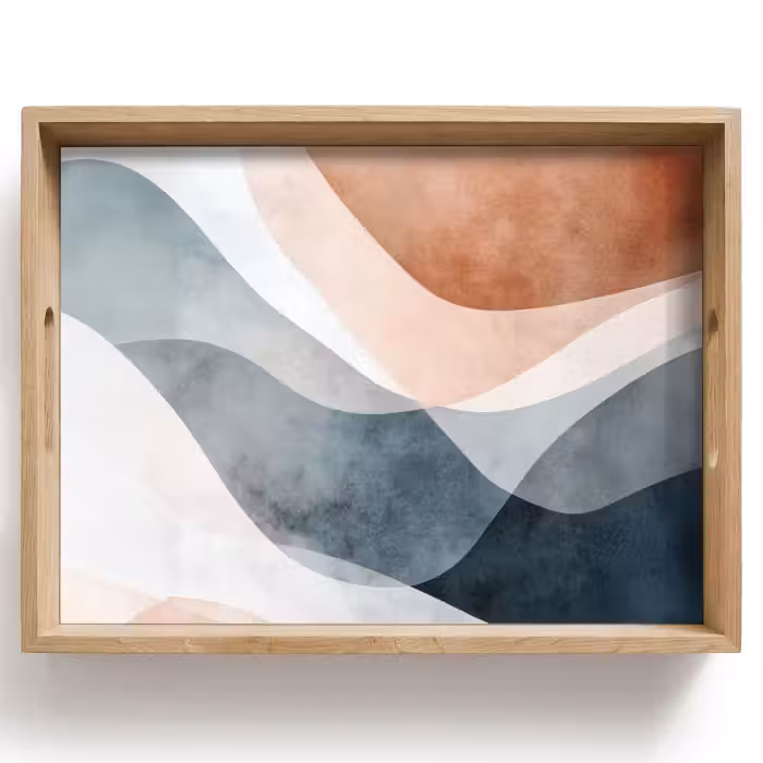 Tray - Abstract - Waves - Blue