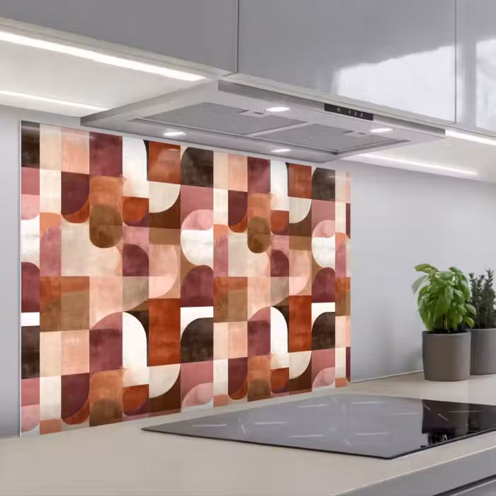 Kitchen splashback for hob - Geometry - Modern - Retro