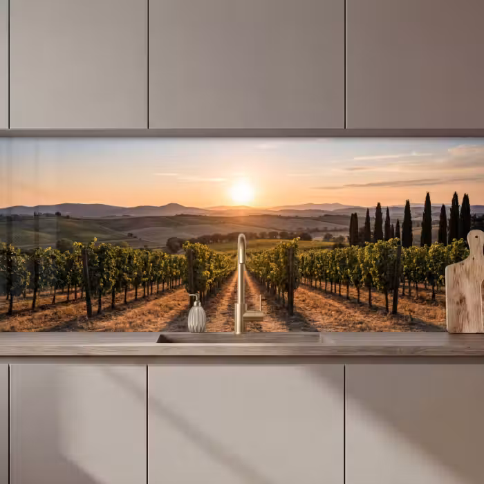 Kitchen splashback - Vineyard - Sunset - Landscape