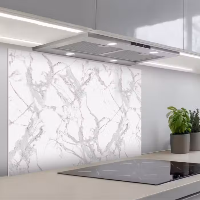 Kitchen splashback for hob - Marble - Pure - Gray - Veins