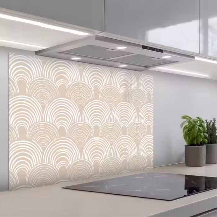 Kitchen splashback for hob - Waves - Texture - Beige