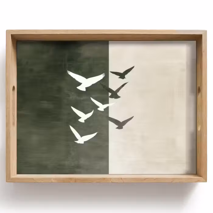 Tray - Japandi - Bird - Green