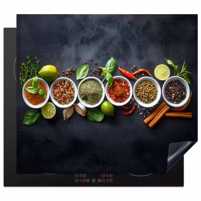 Induction hob protector - Herbs - Spices - Concrete look - Still life