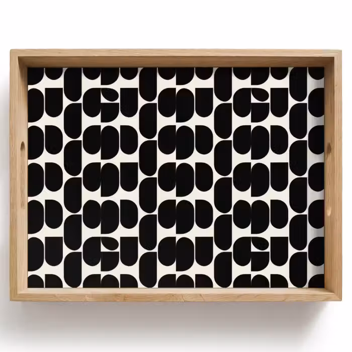 Tray - Modern - Patterned - Black