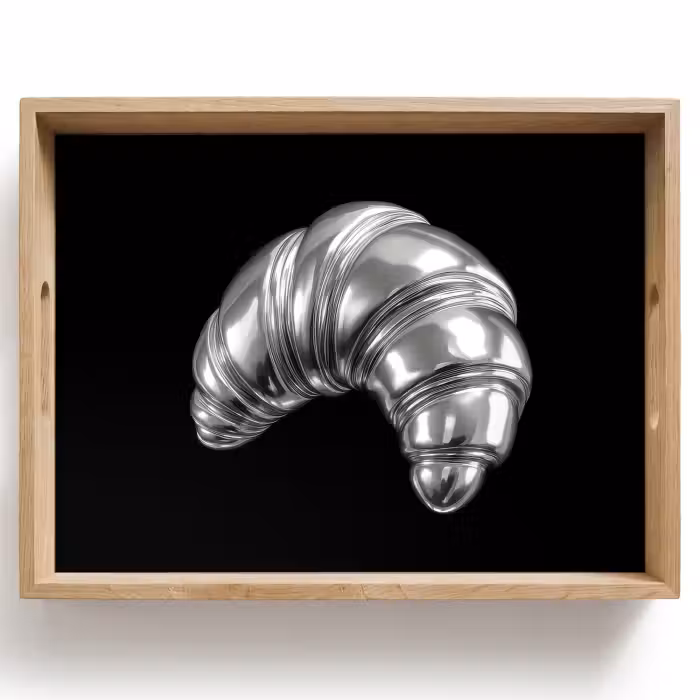 Tray - Croissant - Metal - Silver