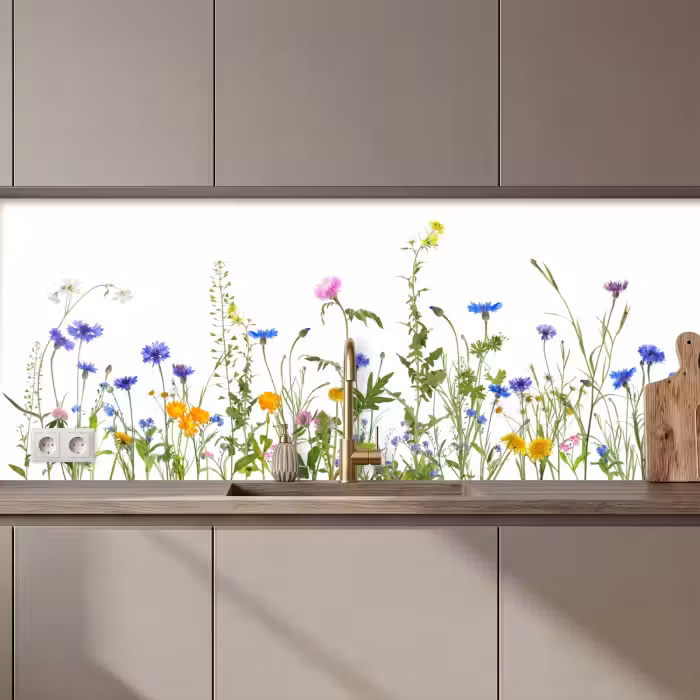 Kitchen splashback - Flowers - Field flowers - Spring